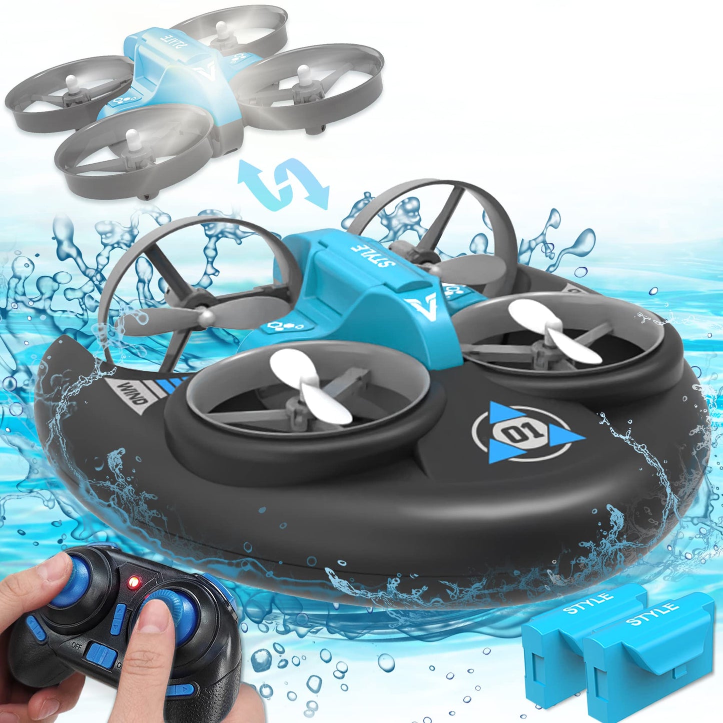 Quadcopter Remote Control Drone 3-in-1 Air Water Land